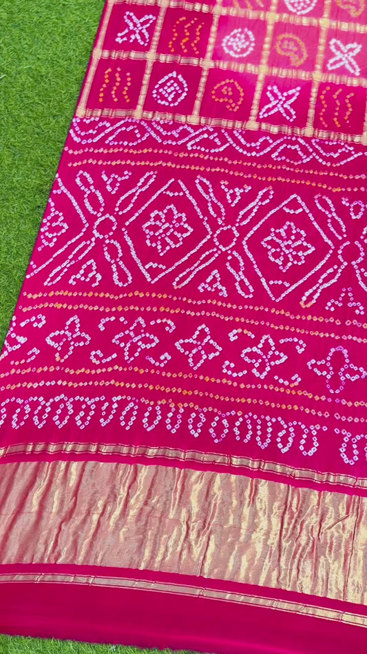 Pink gajji silk saree gharchola saree Indian sari blouse