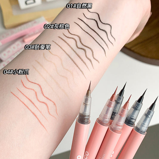 Pinkcoco Finely Carved Ultra-fine Eyeliner Liquid Pen With Ultra-fine Tip Is Waterproof, Long-lasting, Quick-drying And Does Not Smudge Eyelashes Silkworm Pen - Saffronfashionindia
