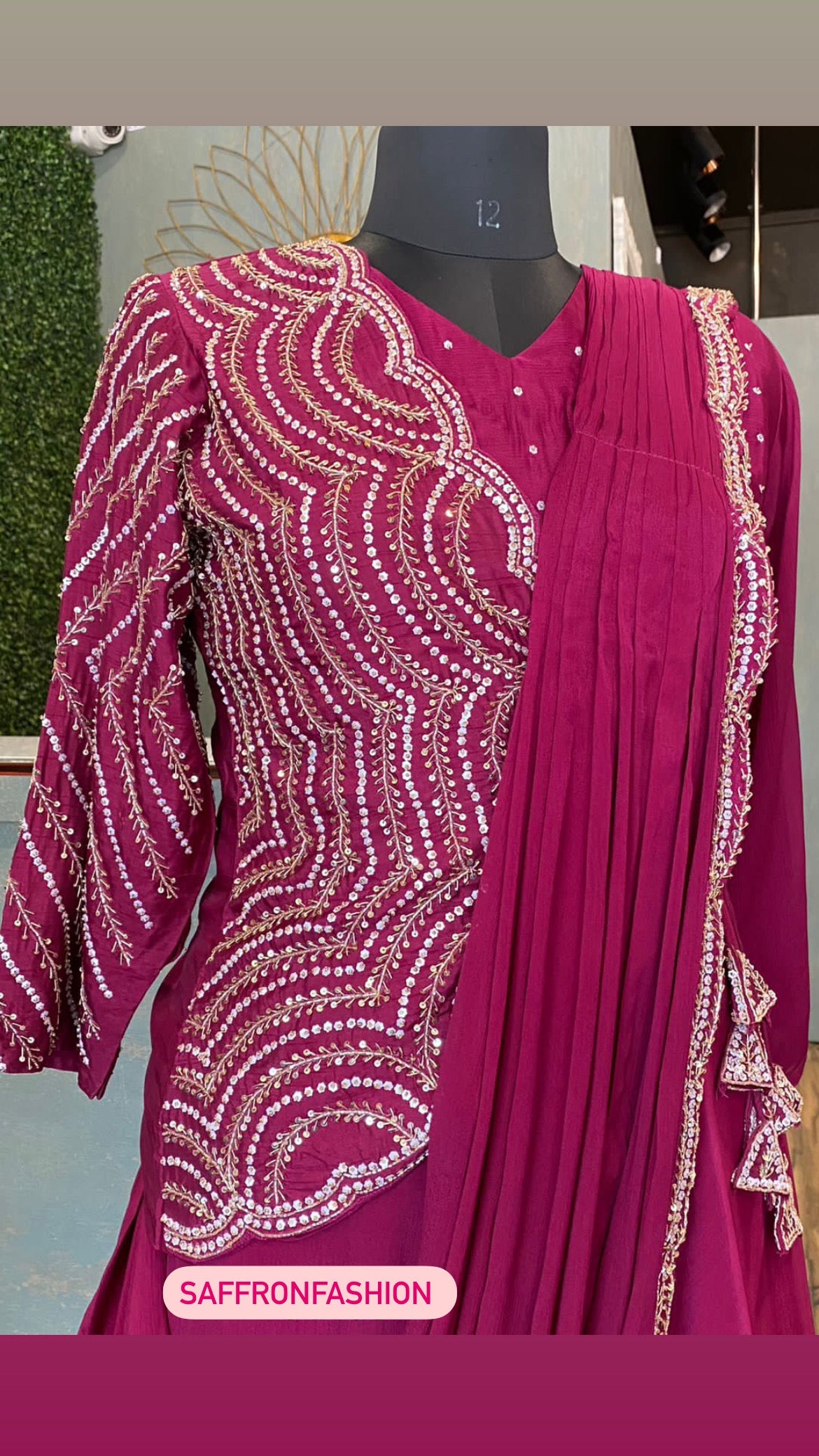 Nina chinon draping dress Saffron fashion