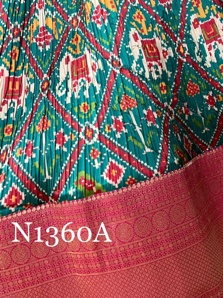 Marina silk lehanga - Saffronfashionindia