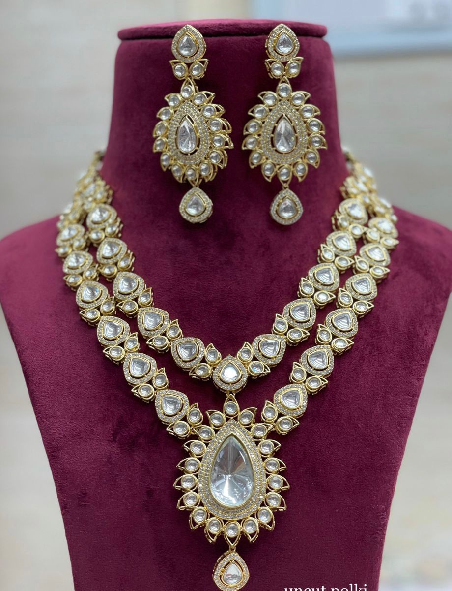 Ranzan polki necklace set - Saffronfashionindia