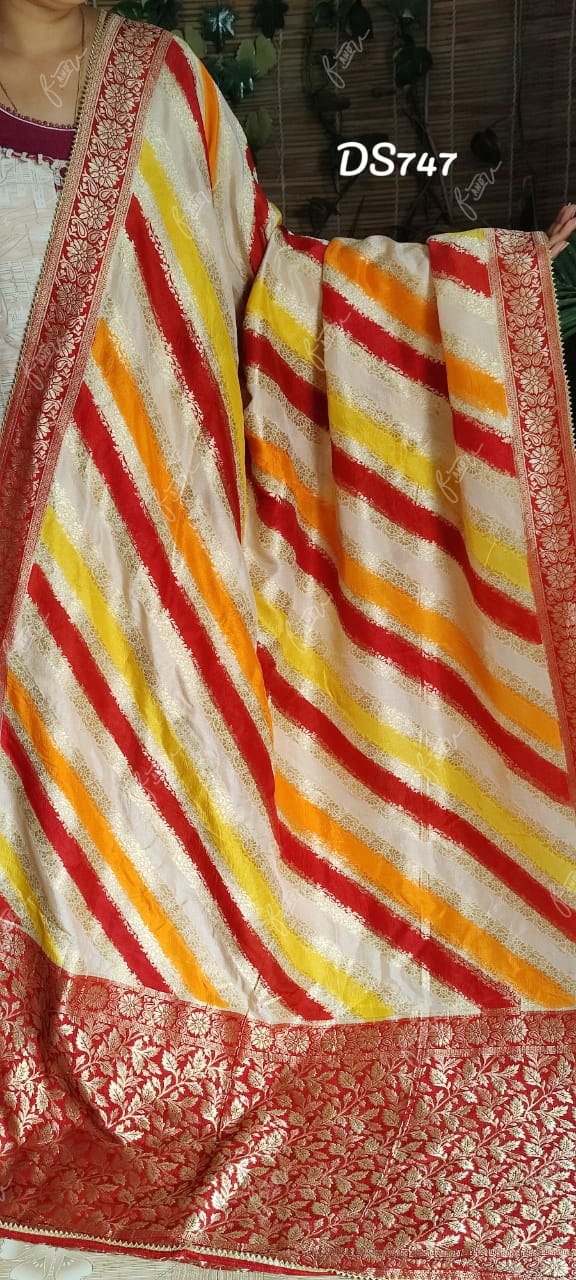 Festival Lehariya munga saree - Saffronfashionindia