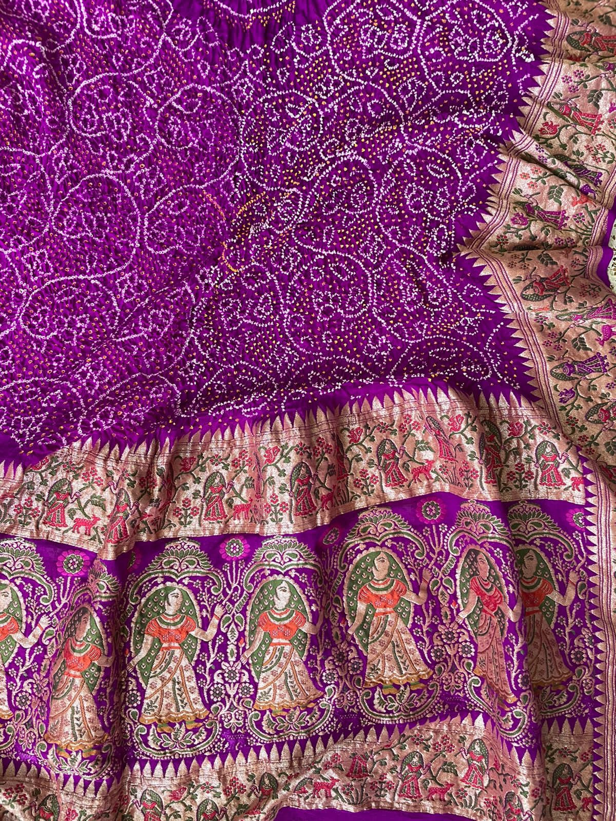 Purple bandhej exclusive dupatta - Saffronfashionindia