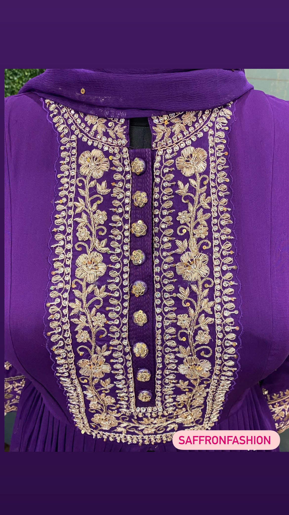 Yahiz gorgette dress - Saffronfashionindia