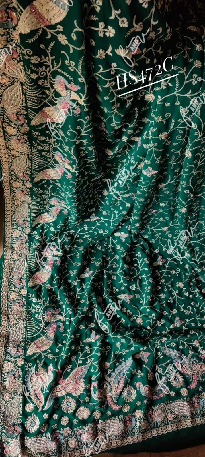 Parsi inspired embroidery saree/heritage saree - Saffronfashionindia