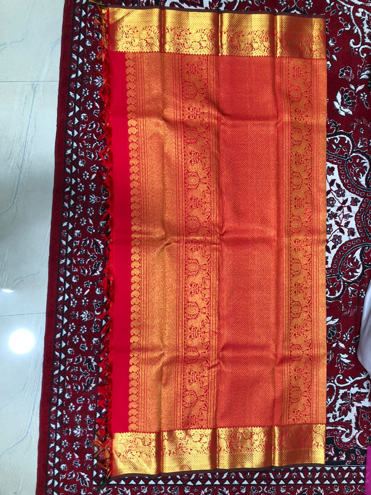Kanjivaram silk dupatta - Saffronfashionindia