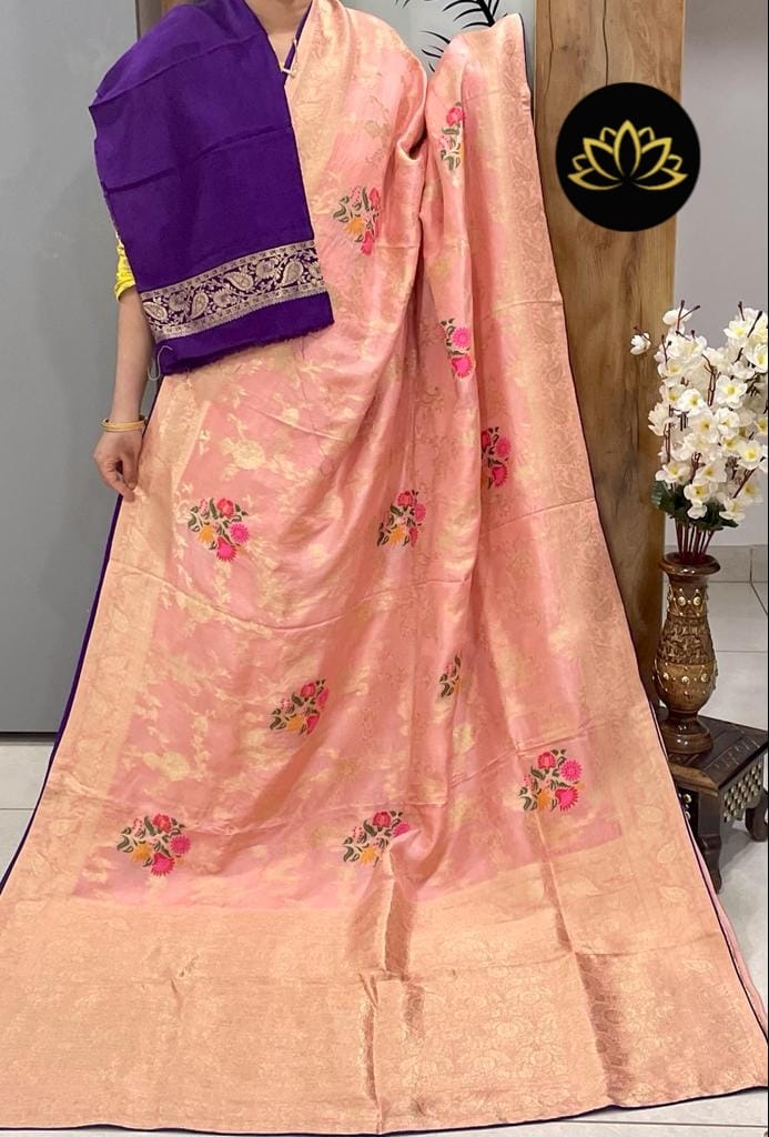 Avika banarsi moonga saree - Saffronfashionindia