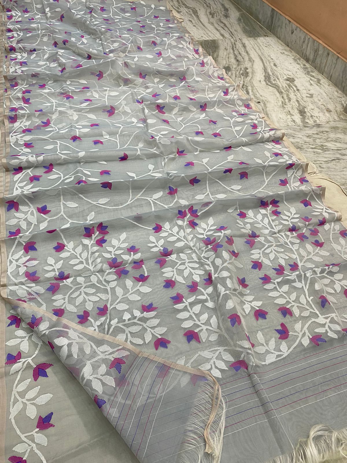 Shisha inspired jamdani saree - Saffronfashionindia