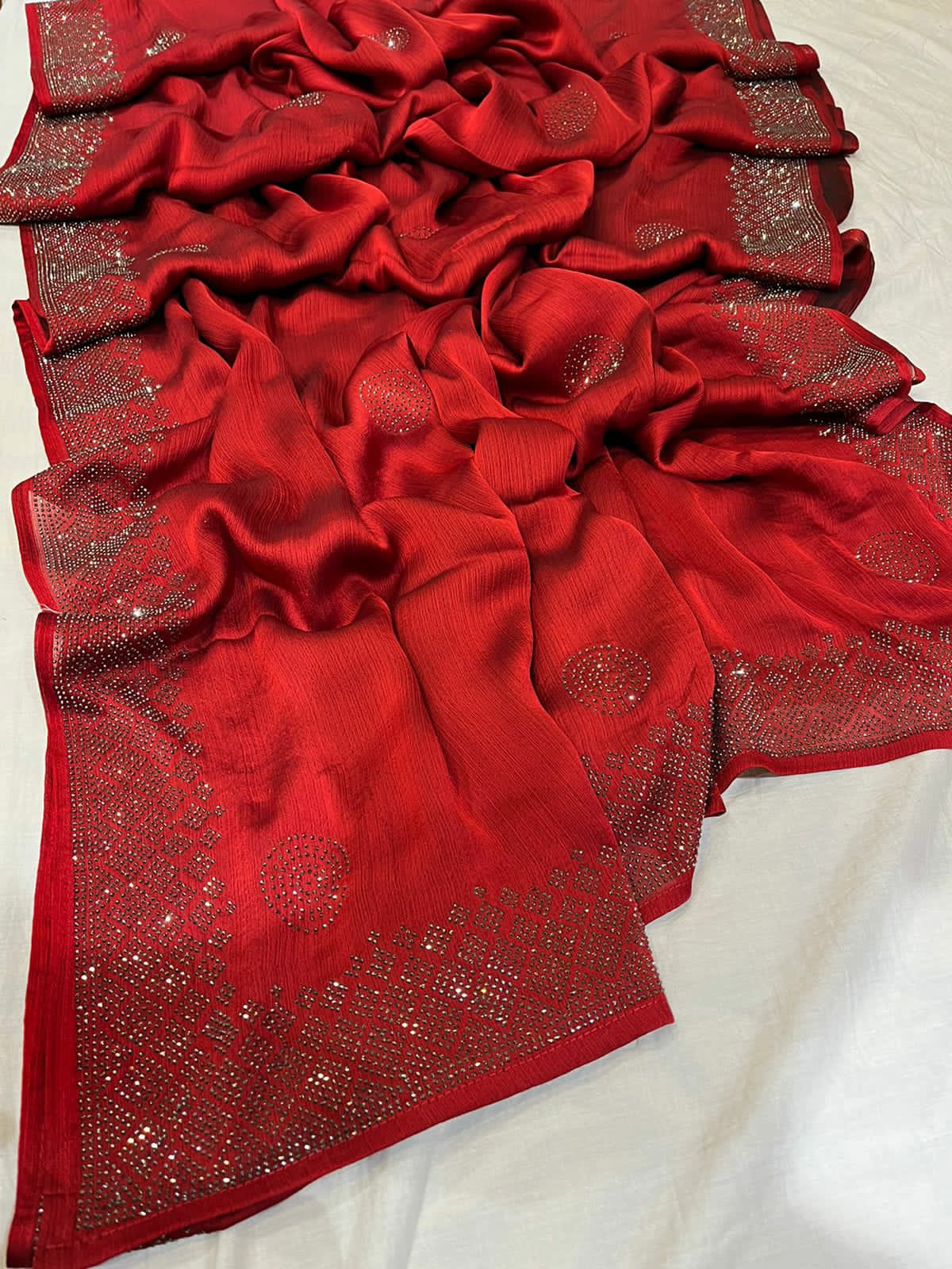 Valeria satin saree - Saffronfashionindia