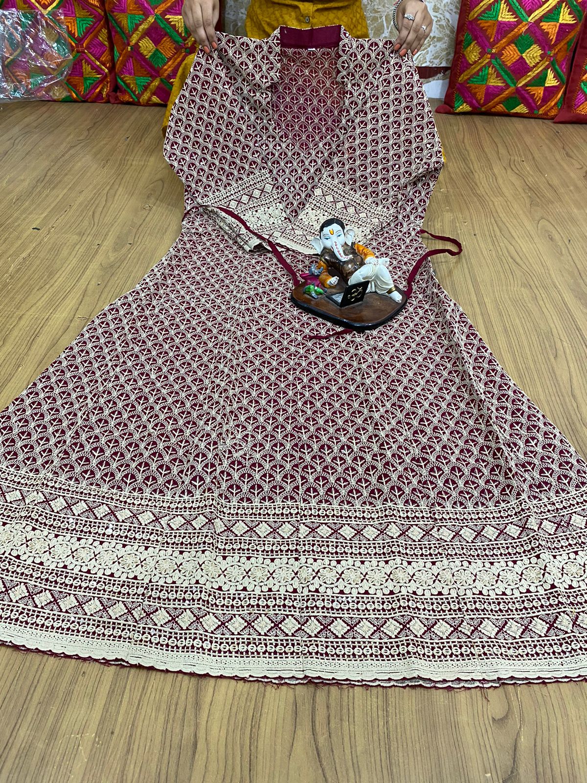 Chikankari Anarkali kurta - Saffronfashionindia