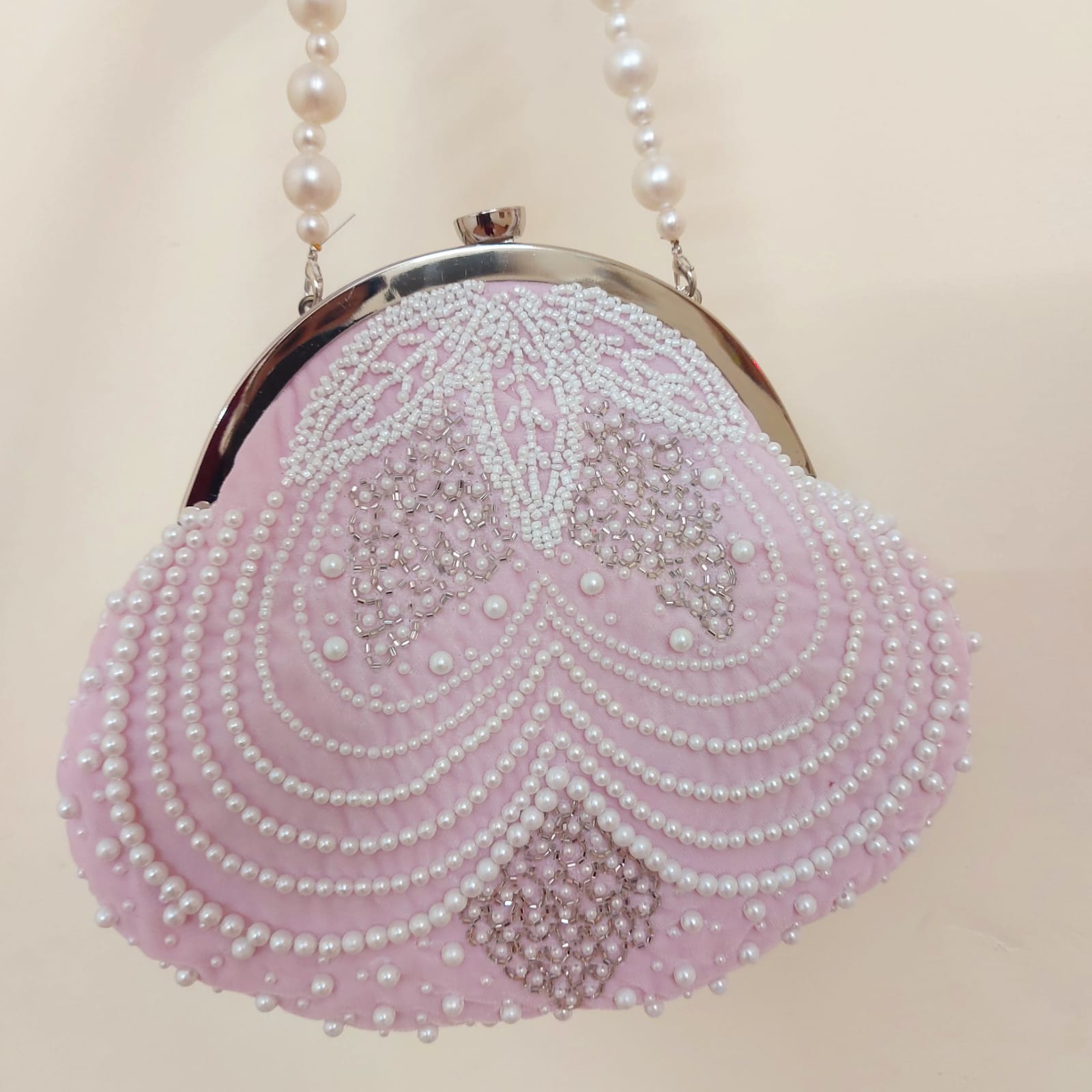 Andy pearl embroidered purse - Saffronfashionindia