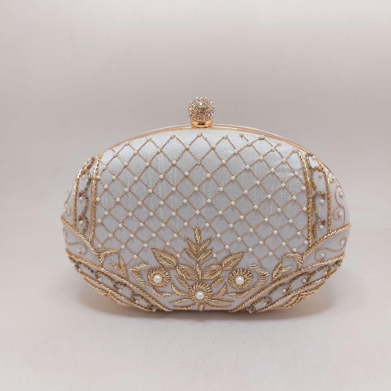 Aveheli embroidery clutch - Saffronfashionindia