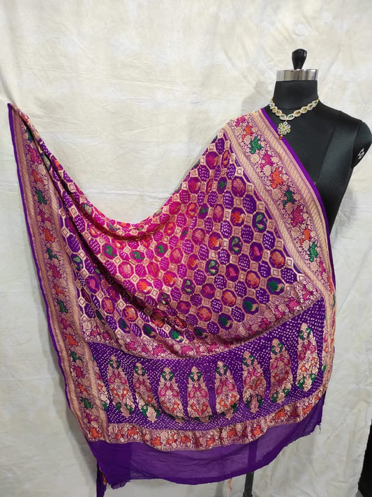Lahani Bandhani dupatta - Saffronfashionindia