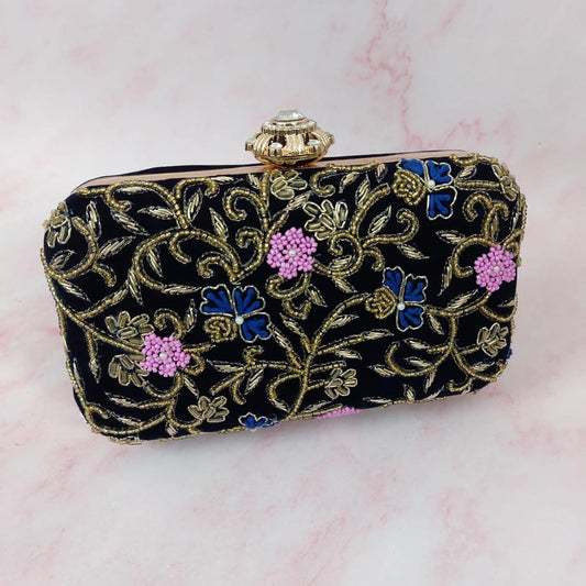 Niveki embroidery clutch - Saffronfashionindia