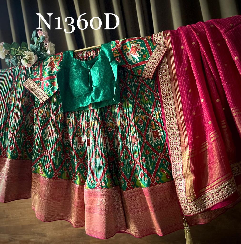 Marina silk lehanga - Saffronfashionindia