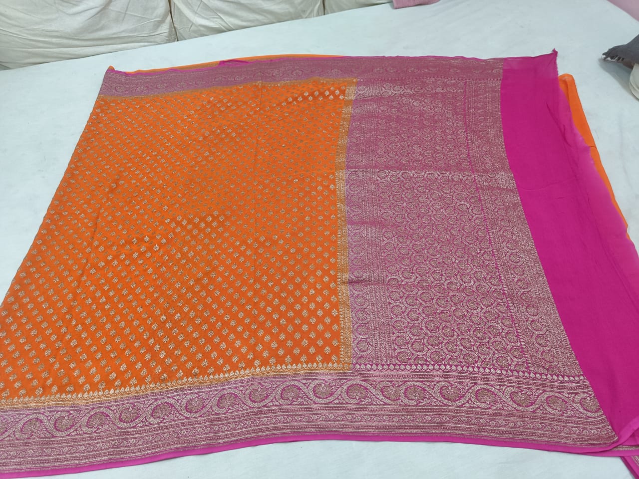 Nafsa gorgette saree - Saffronfashionindia