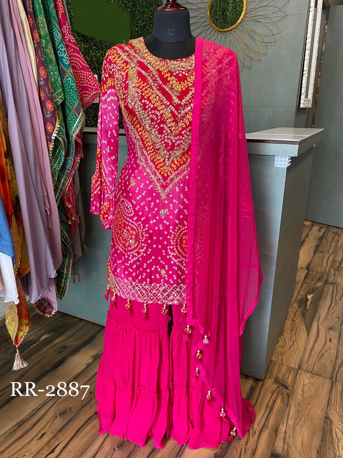 Bandhani guarara dress - Saffronfashionindia
