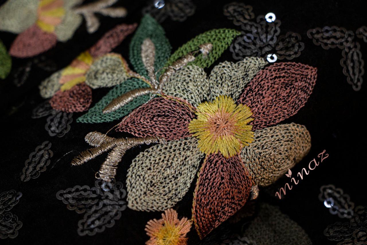 Stunning black gorgette sequins salwar suit - Saffronfashionindia