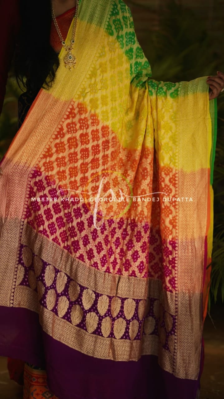 Colourful bandhej dupatta/beautiful dupatta - Saffronfashionindia