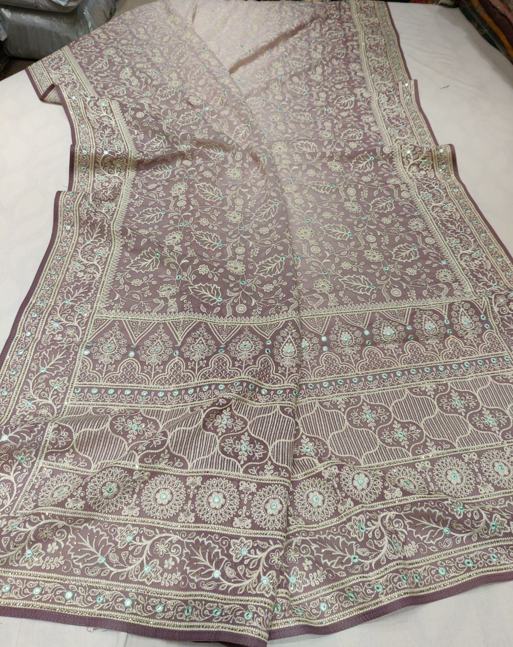 Shaded Chikankari elegant saree - Saffronfashionindia