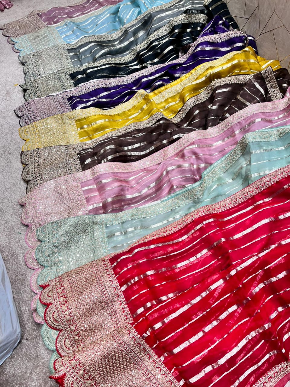 Kora stripes saree - Saffronfashionindia