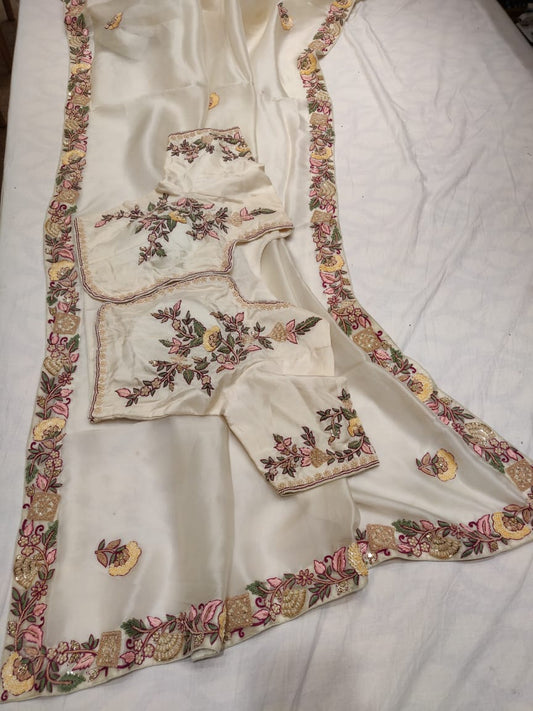 Apima embroidery saree - Saffronfashionindia
