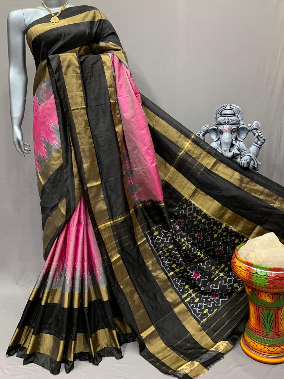 Ikkat Indian saree women sari blouse - Saffronfashionindia