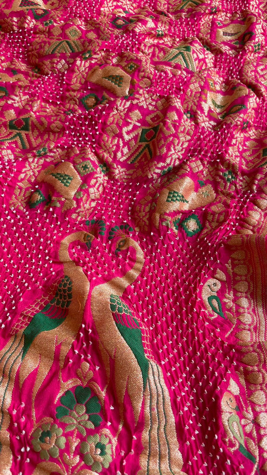 Morni inspired bandhej pink dupatta - Saffronfashionindia