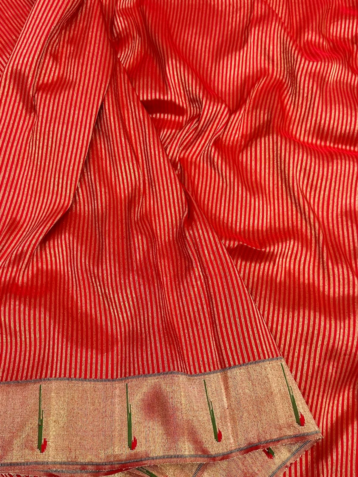 Rangbhara muniya Paithani saree - Saffronfashionindia