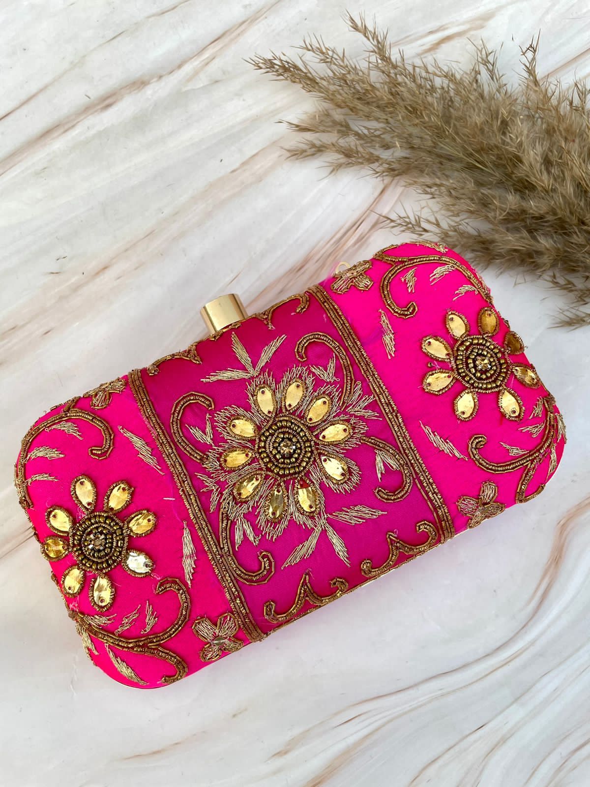 Aviral embroidered clutch - Saffronfashionindia
