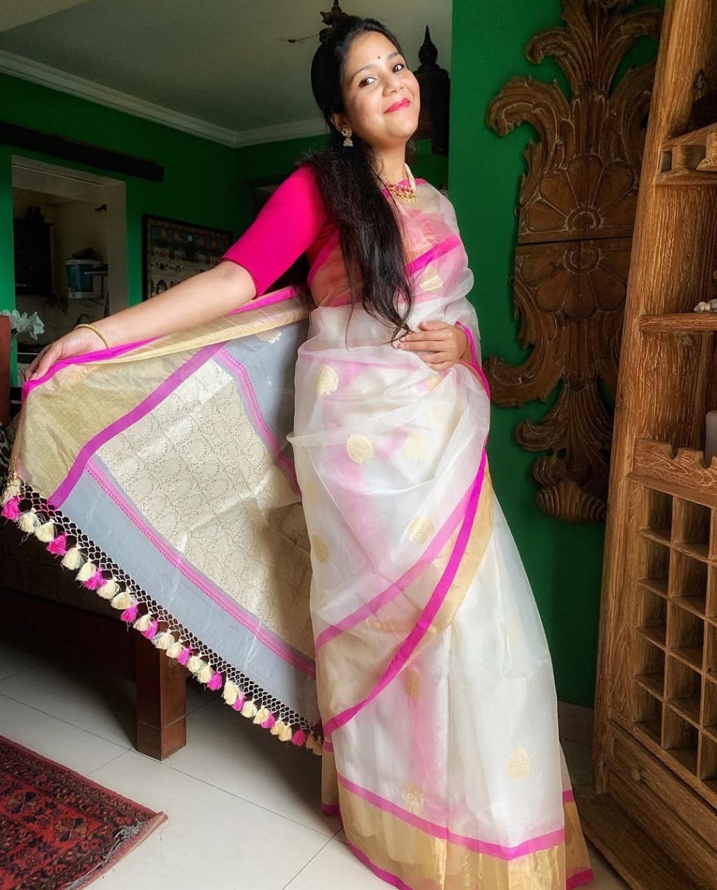 Arzoo kora banarsi saree - Saffronfashionindia