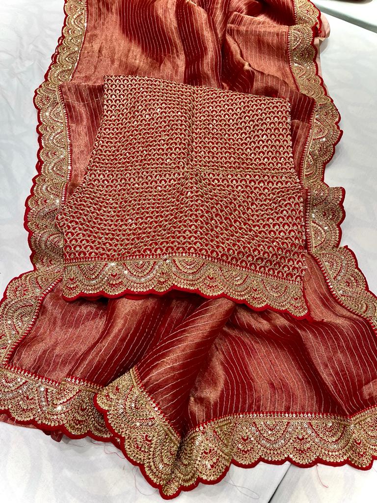Rangvana tissue kanjeevaram saree - Saffronfashionindia