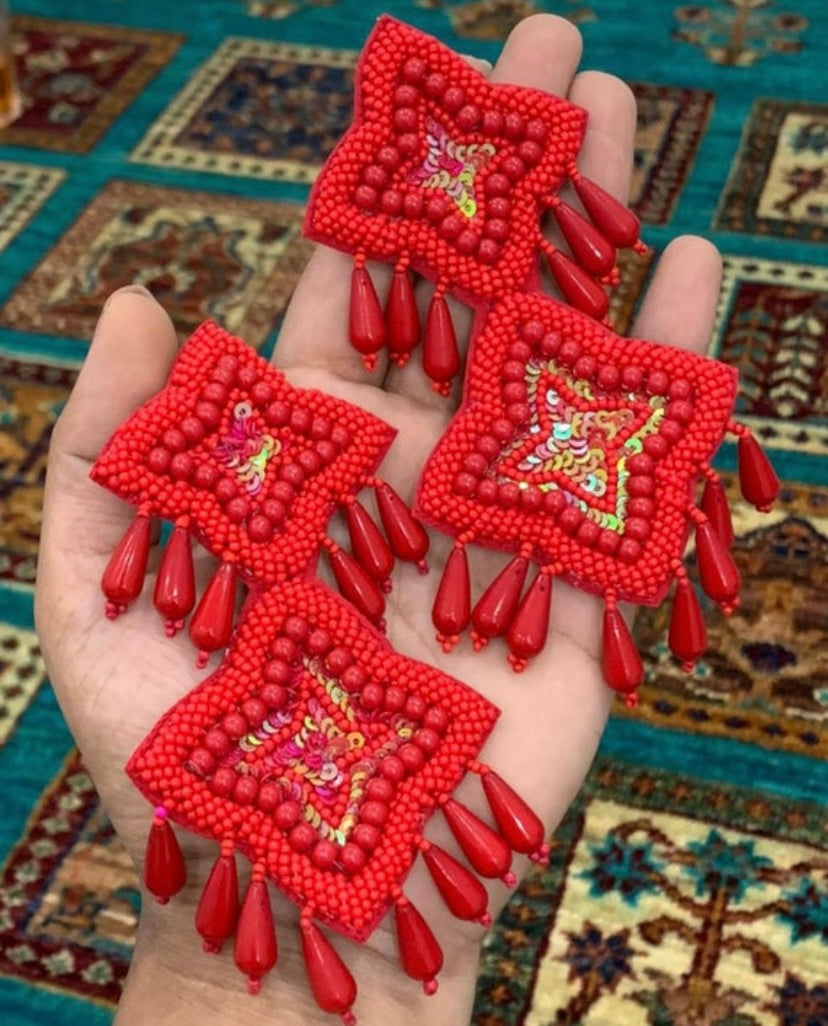 Handcrafted dangler  earrings - Saffronfashionindia