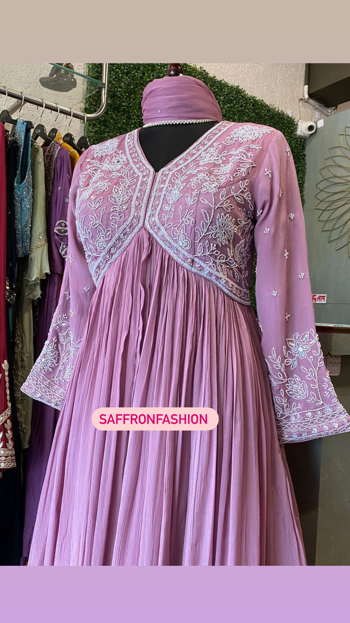 Samita beautiful pearl sequence gown - Saffronfashionindia