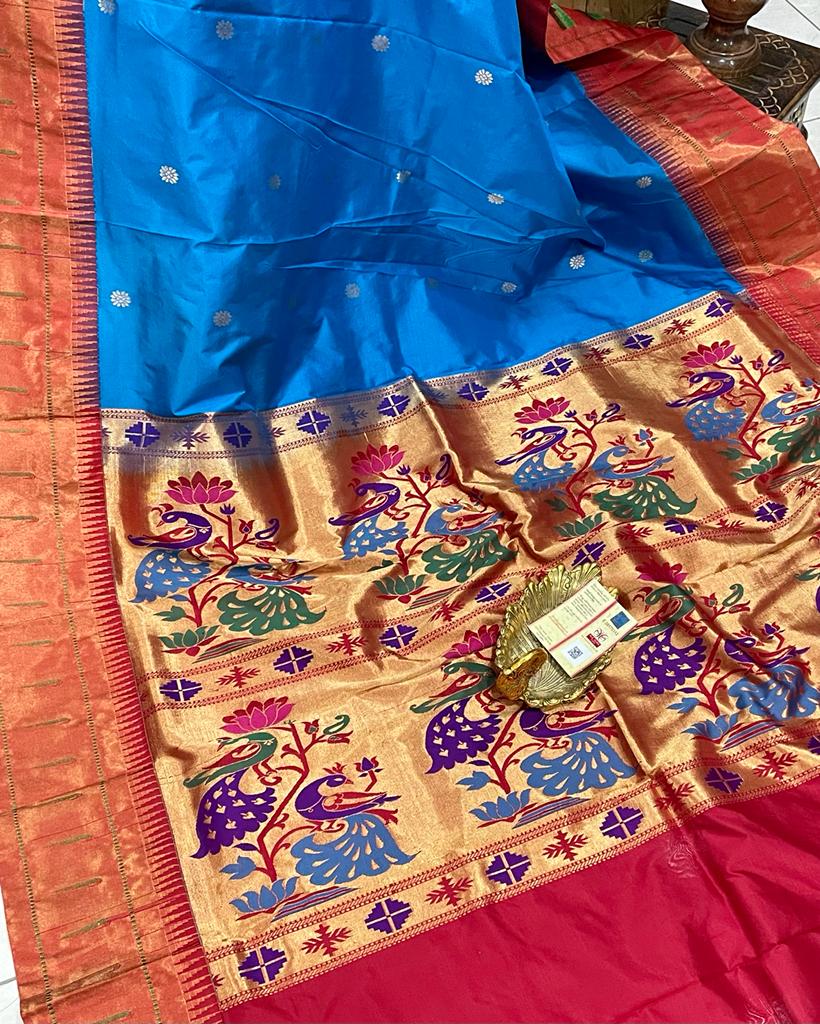 Danish Paithani inspired saree - Saffronfashionindia