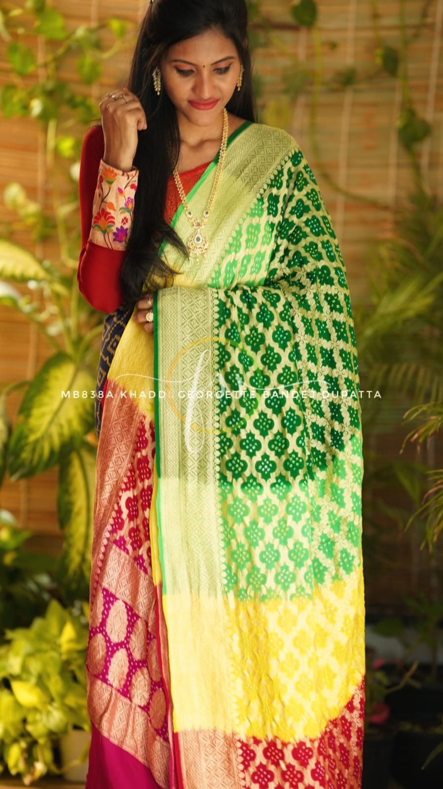 Colourful bandhej dupatta/beautiful dupatta - Saffronfashionindia