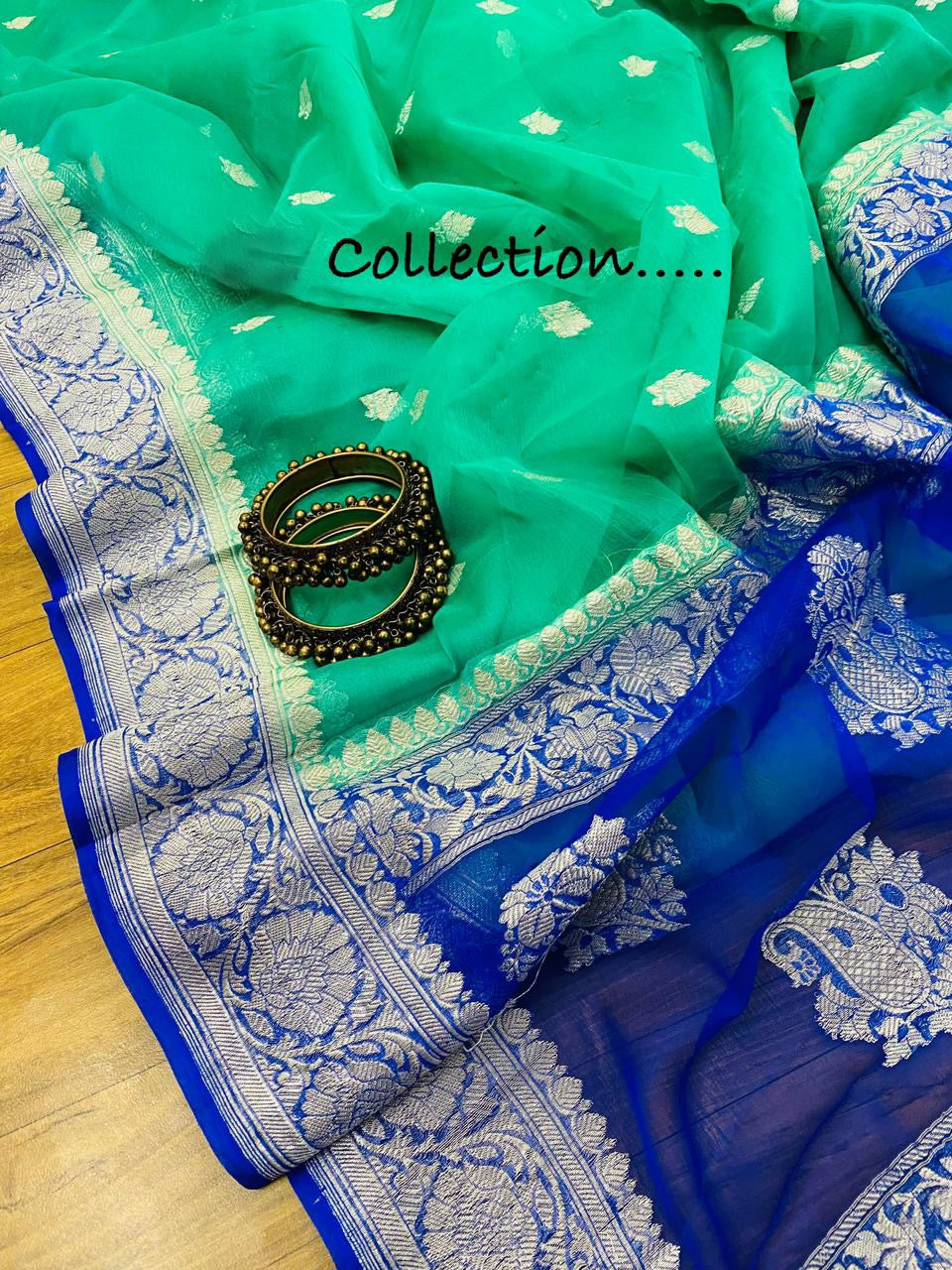 Banarsi chiffon saree - Saffronfashionindia
