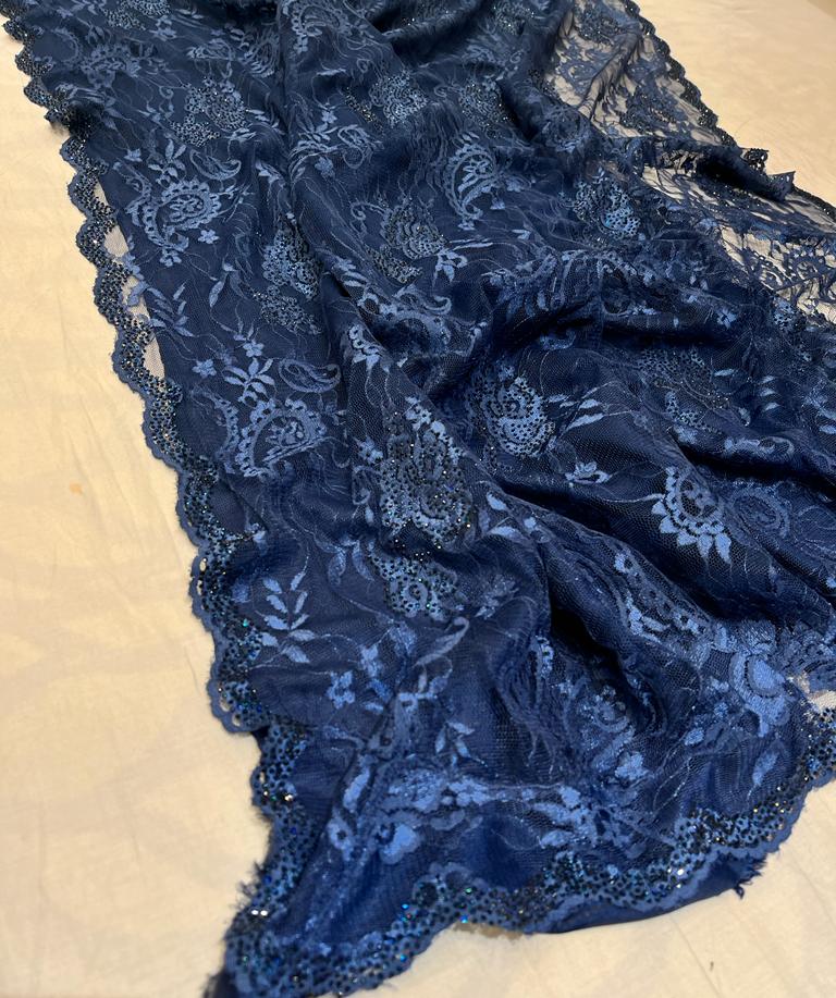 Lacy Swarovski saree - Saffronfashionindia