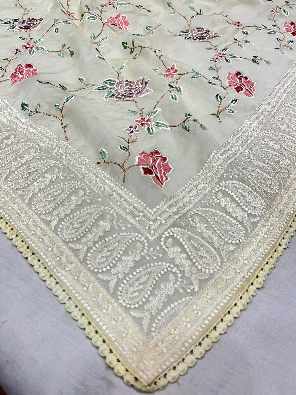 Naisha organza Chikankari saree - Saffronfashionindia