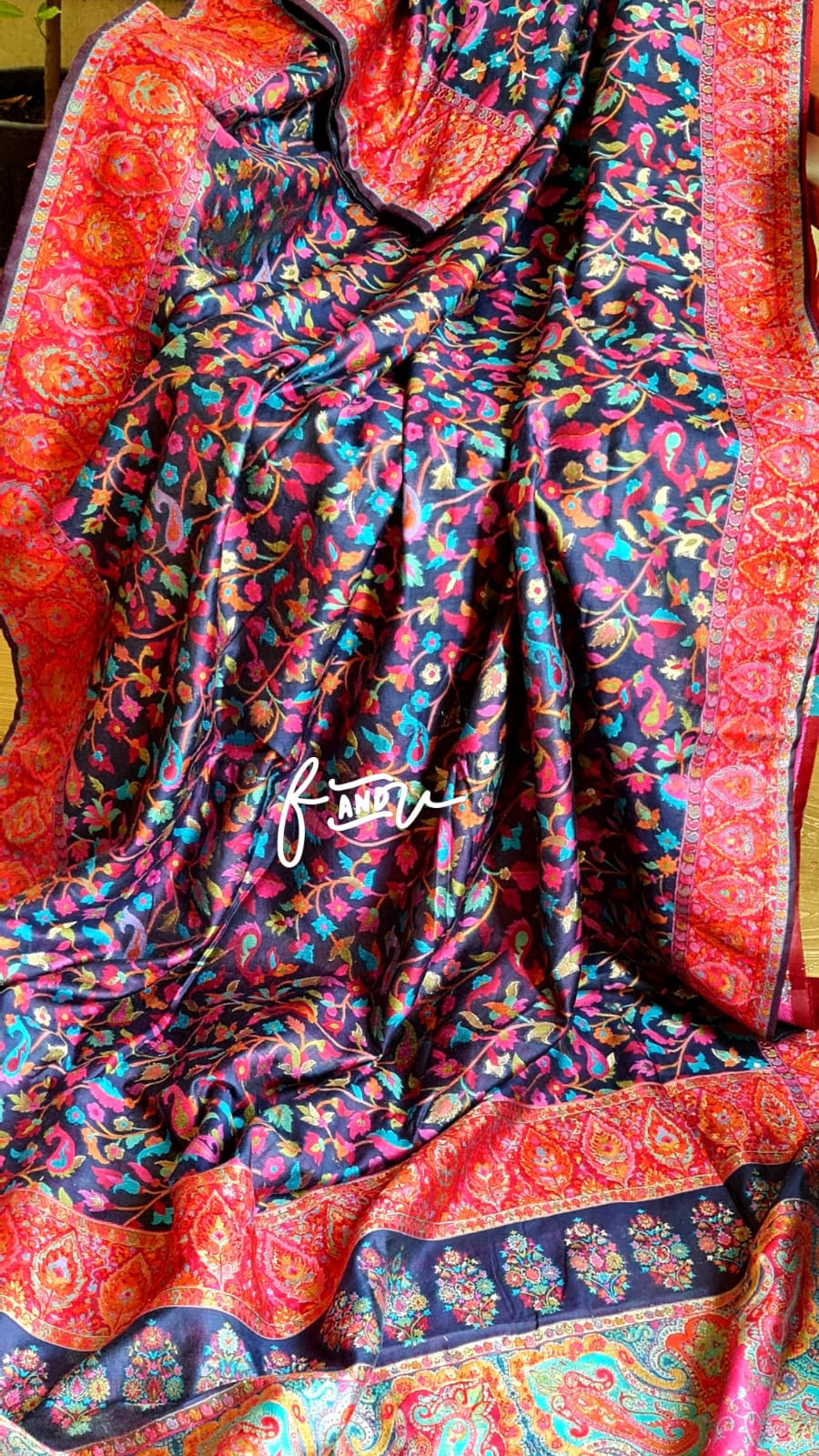 Kashmiri inspired Kani silk saree - Saffronfashionindia
