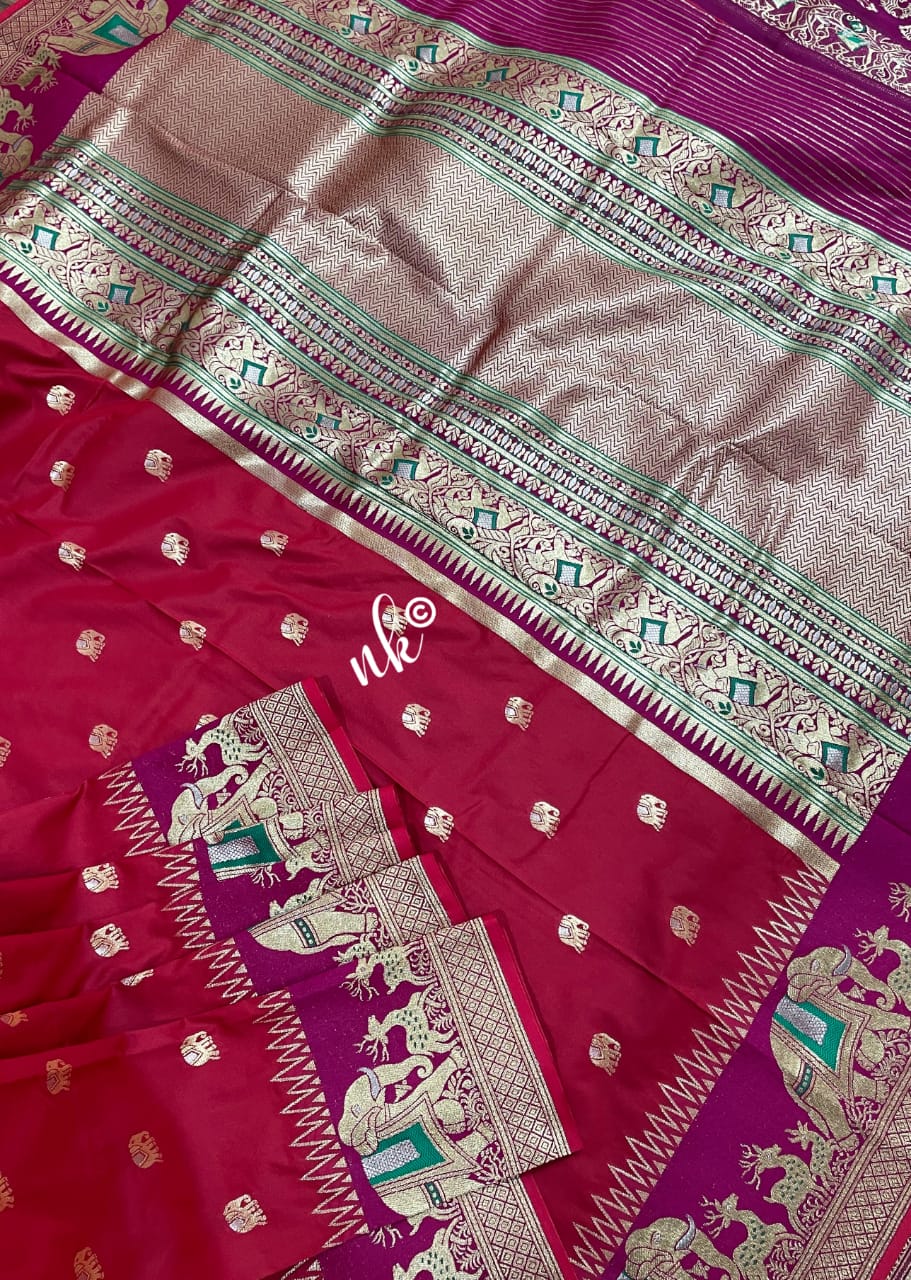 Gadwal banarsi saree - Saffronfashionindia