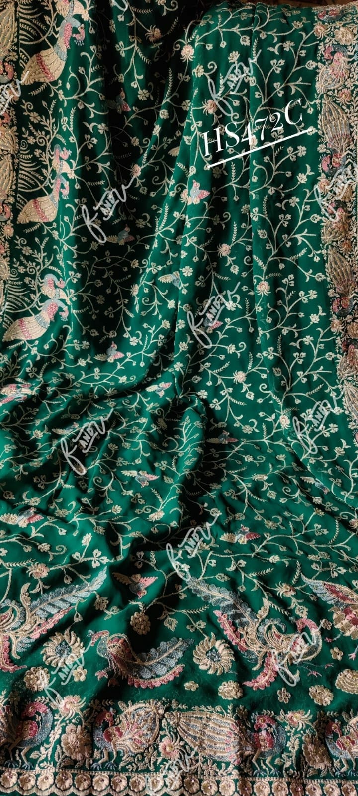 Parsi inspired embroidery saree/heritage saree - Saffronfashionindia
