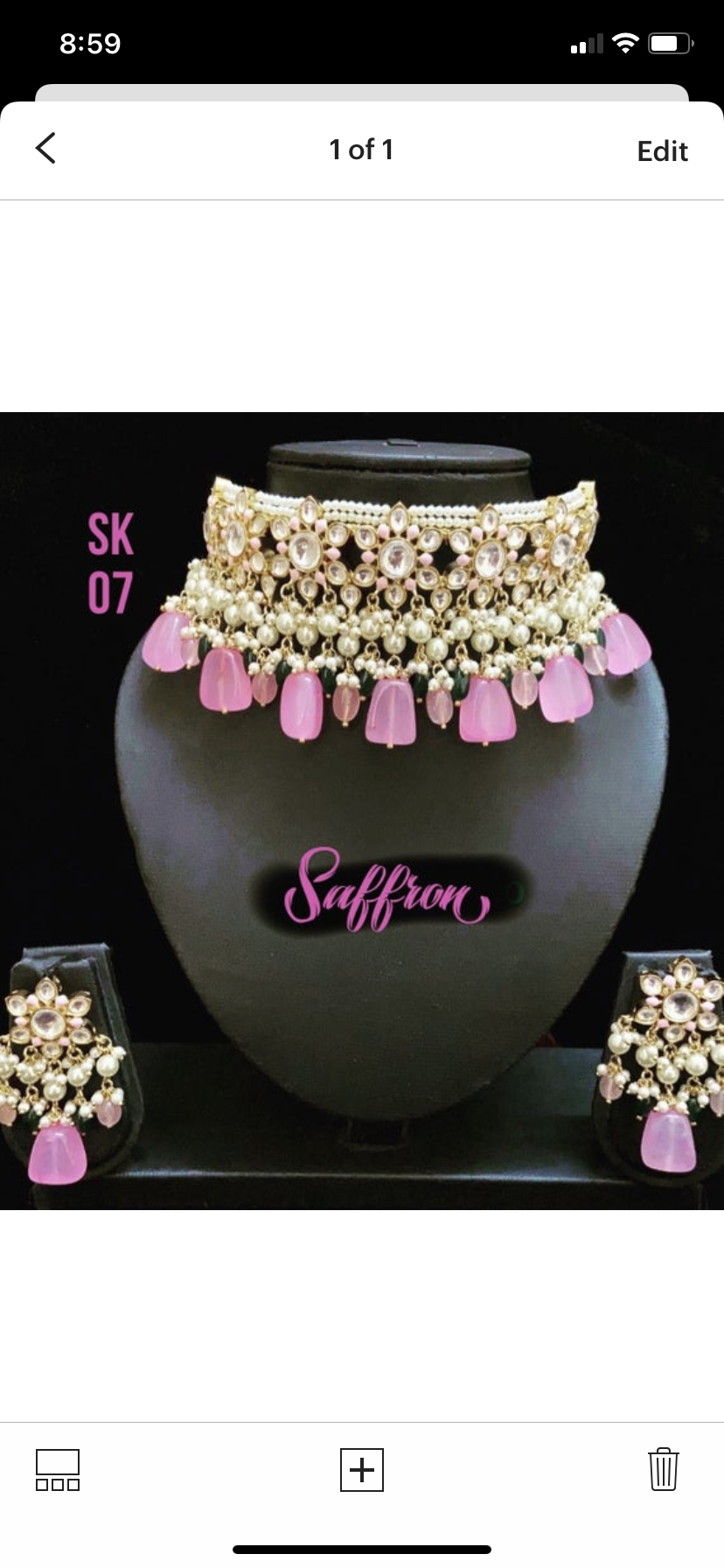 Pinkly choker set - Saffronfashionindia