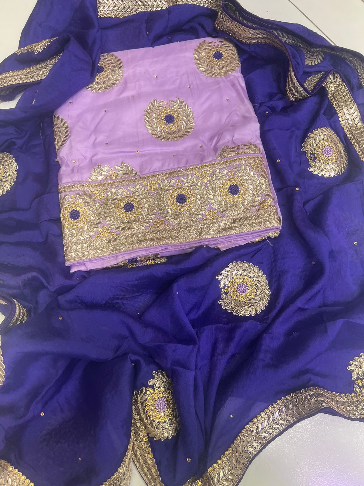 Roshni punjabi silk suit - Saffronfashionindia
