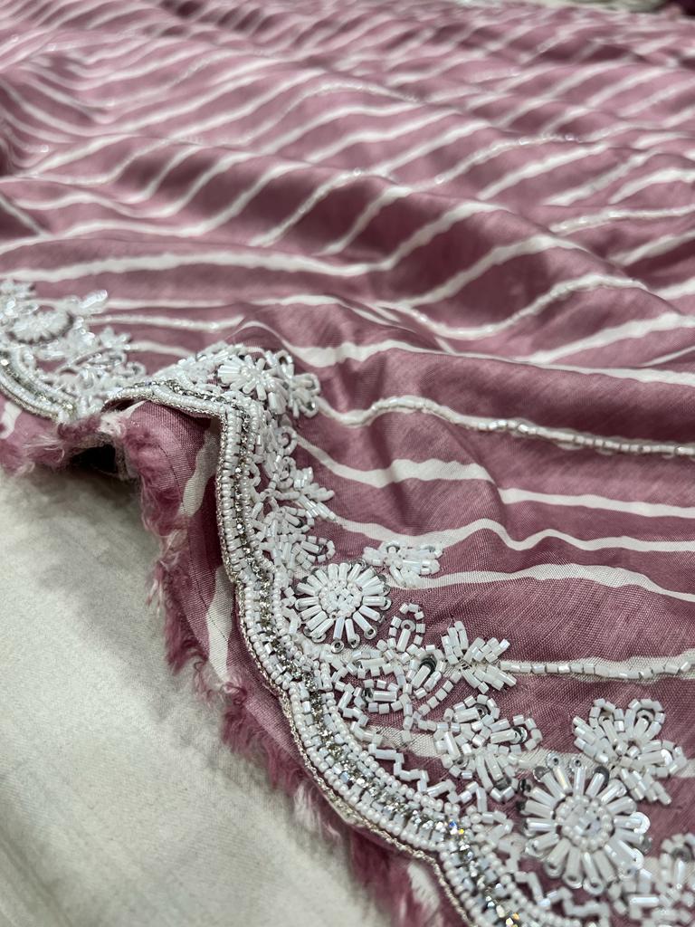 Pearl jarkan saree - Saffronfashionindia