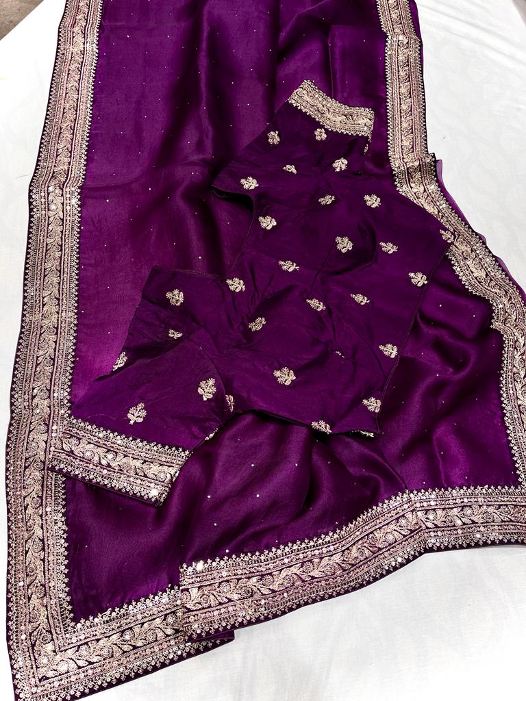 Fenicia saree/organza saree - Saffronfashionindia