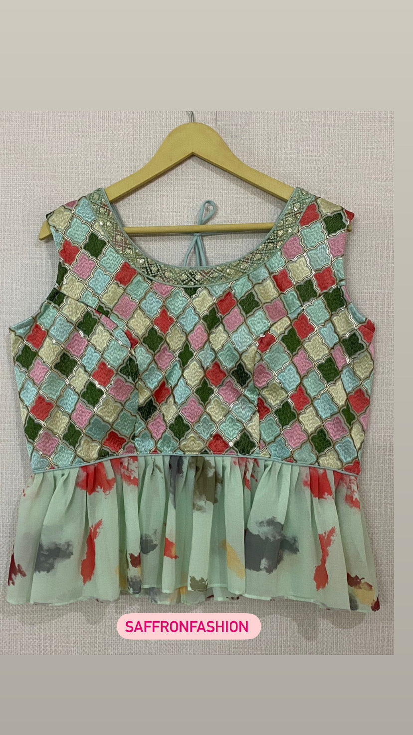 Floral lehanga choli dress - Saffronfashionindia