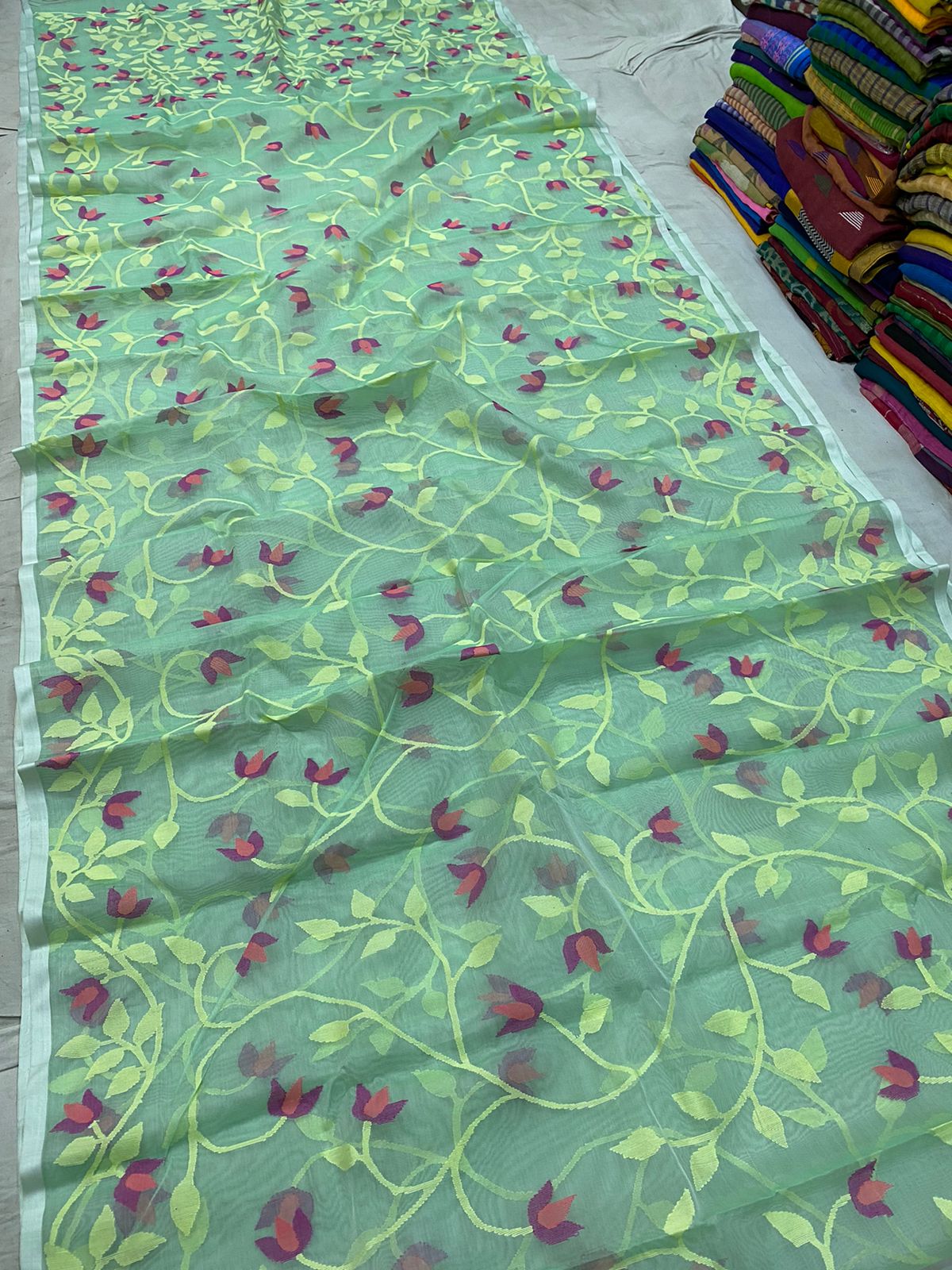 Shisha inspired jamdani saree - Saffronfashionindia