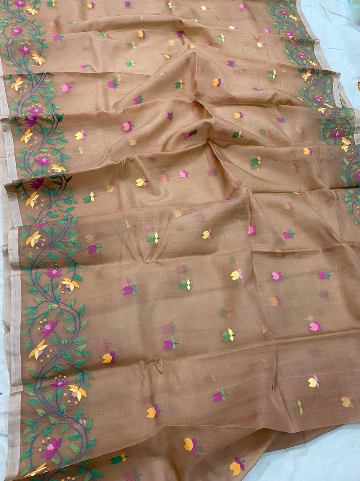 Abeli tantuj jamdani saree - Saffronfashionindia