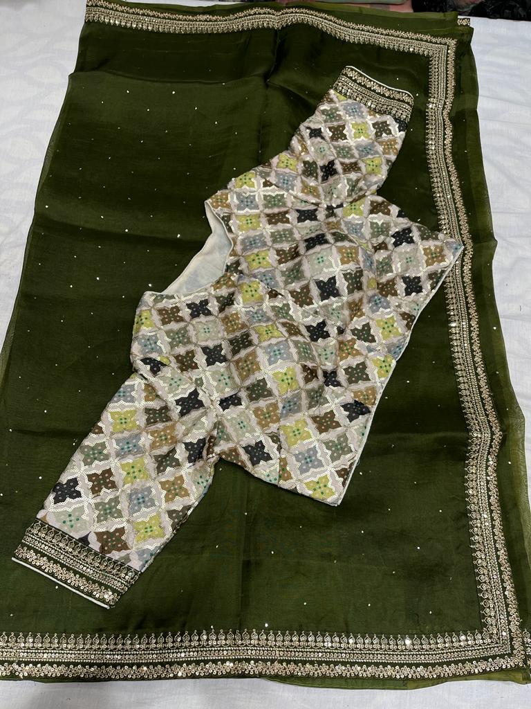 Susane organza saree - Saffronfashionindia